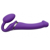 Фиолетовый безремневой вибрострапон Vibrating Bendable Strap-On - size L - Strap-on-me - купить с доставкой в Иваново