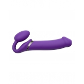 Фиолетовый безремневой вибрострапон Silicone Bendable Strap-On - size XL - Strap-on-me - купить с доставкой в Иваново
