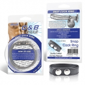 Кольцо на пенис SNAP COCK RING из искусственной кожи на клепках - BlueLine - в Иваново купить с доставкой