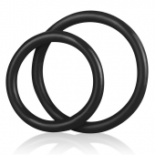 Набор из двух черных силиконовых колец разного диаметра SILICONE COCK RING SET - BlueLine - в Иваново купить с доставкой