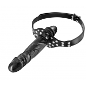 Черный кляп-фаллоимитатор Double Penis Gag - Fetish Tentation - купить с доставкой в Иваново