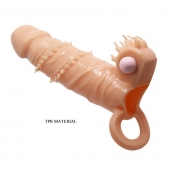 Телесная удлиняющая вибронасадка Penis Sleeve Connor - 17 см. - Baile - в Иваново купить с доставкой