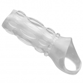 Насадка на пенис с кольцом для мошонки Clear Sensations Enhancer Sex Sleeve - 11,5 см. - XR Brands - в Иваново купить с доставкой
