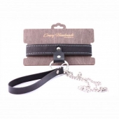 Узкий однослойный ошейник с поводком - Crazy Handmade - купить с доставкой в Иваново