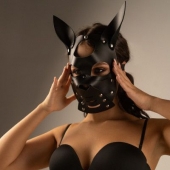 Черная маска  Собака  с ушками - Crazy Handmade - купить с доставкой в Иваново