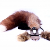 Игровой комплект: серебристая анальная пробка с пушистым хвостом и ободок-ушки - Crazy Handmade - купить с доставкой в Иваново