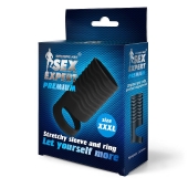 Черная открытая насадка на пенис с кольцом для мошонки XXXL-size - 9,9 см. - Sex Expert - в Иваново купить с доставкой
