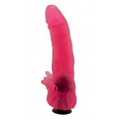Розовая насадка для страпона с клиторальными лепестками - 18,5 см. - LOVETOY (А-Полимер) - купить с доставкой в Иваново