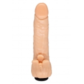 Телесная гелевая насадка-фаллос с клиторальными лепестками - 18,5 см. - LOVETOY (А-Полимер) - купить с доставкой в Иваново