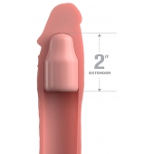 Телесная насадка-удлинитель 2 Inch Silicone X-tension with Strap - 20,3 см. - Pipedream - в Иваново купить с доставкой