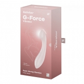 Бежевый вибромассажер G-Force - 19 см. - Satisfyer