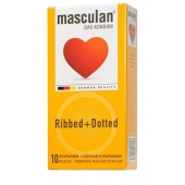 Презервативы с колечками и пупырышками Masculan Ribbed+Dotted - 10 шт. - Masculan - купить с доставкой в Иваново