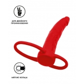Красная насадка на пенис для двойного проникновения Black Red - 16,5 см. - ToyFa - купить с доставкой в Иваново