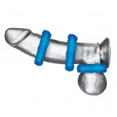 Комплект из трех голубых эрекционных колец 3-Pack Ribbed Rider Cock Ring Set - BlueLine - в Иваново купить с доставкой