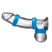 Комплект из трех голубых колец для эрекции 3-Pack Nuts   Bolts Stretch Cock Ring Set - BlueLine - в Иваново купить с доставкой