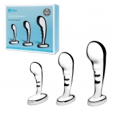 Набор из 3 стальных стимуляторов простаты Stainless Steel P-spot Training Set - b-Vibe - в Иваново купить с доставкой