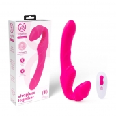 Розовый безремневой страпон на радиоуправлении Strapless Together - 22 см. - Together Toy - купить с доставкой в Иваново