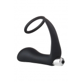 Черное эрекционное кольцо с вибропробкой Vibrating Anal Plug With Cockring - Dream Toys - в Иваново купить с доставкой
