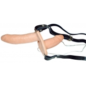Телесный женский страпон с вагинальной пробкой Strap-On Duo - 15 см. - Orion - купить с доставкой в Иваново
