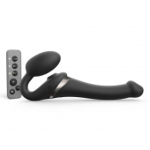 Черный безремневой страпон Multi Orgasm Size S с клиторальной стимуляцией - Strap-on-me - купить с доставкой в Иваново