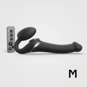 Черный безремневой страпон Multi Orgasm Size M с клиторальной стимуляцией - Strap-on-me - купить с доставкой в Иваново