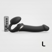 Черный безремневой страпон Multi Orgasm Size L с клиторальной стимуляцией - Strap-on-me - купить с доставкой в Иваново