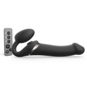 Черный безремневой страпон Multi Orgasm Size L с клиторальной стимуляцией - Strap-on-me - купить с доставкой в Иваново