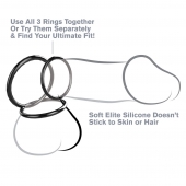 Набор из трех черных эрекционных колец Silicone 3-Ring Stamina Set - Pipedream - в Иваново купить с доставкой