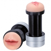 Двусторонний мастурбатор REALSTUFF 2 IN 1 HUMMER MOUTH   VAGINA - ротик и вагина - Dream Toys - в Иваново купить с доставкой