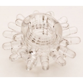 Прозрачное гелевое эрекционное кольцо с шипиками - Toyfa Basic - в Иваново купить с доставкой