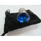 Анальное украшение BUTT PLUG  Small с синим кристаллом - 7 см. - Anal Jewelry Plug - купить с доставкой в Иваново