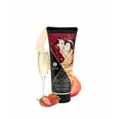 Массажный крем для тела с ароматом клубники и шампанского Sparkling Strawberry Wine - 200 мл. - Shunga - купить с доставкой в Иваново