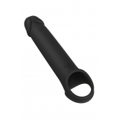 Черная насадка-удлинитель с вибрацией Vibrating Extender With Remote - Dream Toys - в Иваново купить с доставкой