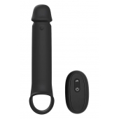 Черная насадка-удлинитель с вибрацией Vibrating Extender With Remote - Dream Toys - в Иваново купить с доставкой