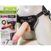 Страпон-унисекс с двумя насадками UNI strap 7  Harness - 19 и 16 см. - LOVETOY (А-Полимер) - купить с доставкой в Иваново