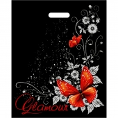 Черный пакет Glamour с вырубной ручкой (38х47 см) - Сима-Ленд - купить с доставкой в Иваново