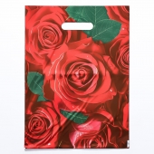 Пакет с цветочным принтом и вырубной ручкой (30х40 см) - Сима-Ленд - купить с доставкой в Иваново