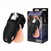 Черная клетка для пениса Silicone Small 2 in Cock Cage With Ball Divider - BlueLine - купить с доставкой в Иваново