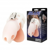 Белая клетка для пениса Silicone Small 2 in Cock Cage With Ball Divider - BlueLine - купить с доставкой в Иваново