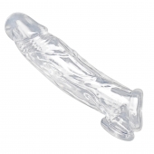 Прозрачная насадка для увеличения члена Realistic Clear Penis Enhancer and Ball Stretcher - 20,3 см. - XR Brands - в Иваново купить с доставкой