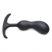 Черный массажер простаты с утяжелителями Premium Silicone Weighted Prostate Plug Medium - 16,3 см. - XR Brands - в Иваново купить с доставкой