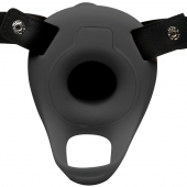 Черный полый страпон с вибрацией 2’’ Erection 28X Smooth Vibrating Silicone Penis Sheath - XR Brands - купить с доставкой в Иваново