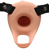 Телесный полый страпон 2  Erection 28X Smooth Vibrating Silicone Penis Sheath - 16 см. - XR Brands - купить с доставкой в Иваново