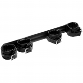 Черная распорка с манжетами для рук и ног Deluxe Rigid Spreader Bar - XR Brands - купить с доставкой в Иваново