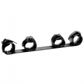Черная распорка с манжетами для рук и ног Deluxe Rigid Spreader Bar - XR Brands - купить с доставкой в Иваново