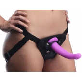 Лиловый поясной страпон Navigator Silicone G-Spot Dildo with Harness - 17,8 см. - XR Brands - купить с доставкой в Иваново