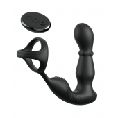 Черный вибростимулятор простаты с кольцом Ass-gasm Slide   Glide - Pipedream - в Иваново купить с доставкой