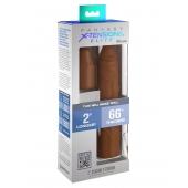 Коричневая насадка на член 2  Silicone X-tension - 20,3 см. - Pipedream - в Иваново купить с доставкой