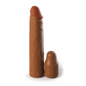 Коричневая насадка на член 2  Silicone X-tension - 20,3 см. - Pipedream - в Иваново купить с доставкой