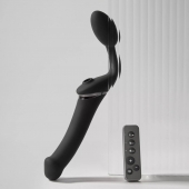 Черный безремневой вибрострапон Strap-On-Me Multi Orgasm Size XL - Strap-on-me - купить с доставкой в Иваново